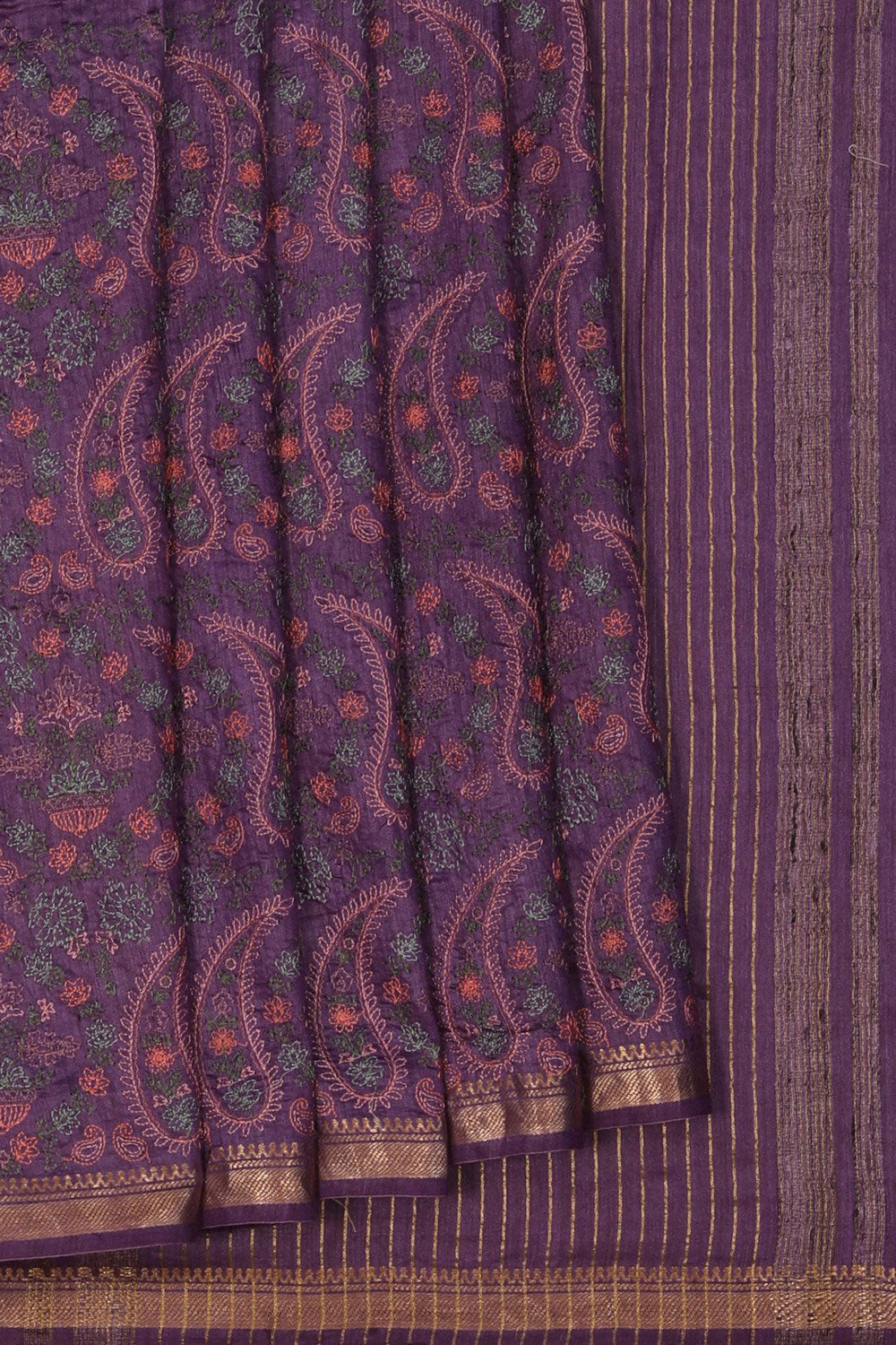 Image of Tussar Silk Purple Saree